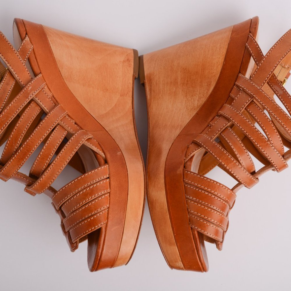 AUTHENTIC Coach Leather Elvira Wedge Heels 6.5 - Picture 4 of 6